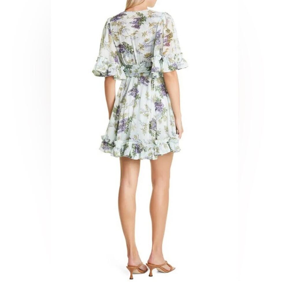 ByTimo Ruffle Chiffon Wallpaper Floral Print Mini Dress Size Large NWT - Picture 2 of 7